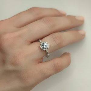 Μονόπετρο Δαχτυλίδι Λευκόχρυσο 14Κ MSD-10107W