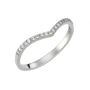 Δαχτυλίδι Λευκόχρυσο K14 Με Λευκές Πέτρες Ζιργκον MSD-10268W