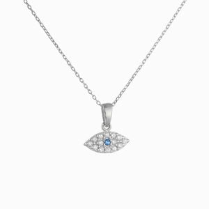 Κολιέ Λευκόχρυσο Μάτι  Κ14 MKK-20163W