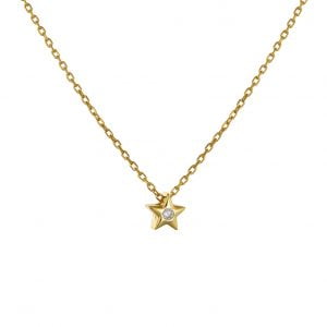 Κολιέ Ασημένιο 925 Επιχρυσωμένο Αστεράκι ASZ-1032G