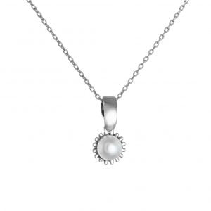 Κολιέ Ασημένιο 925 Με Μαργαριτάρι ASZ-1048W