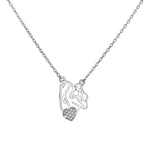Κολιέ Ασημένιο 925 Με Μαμά & Παιδί ASZ-1049W