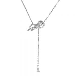 Κολιέ Ασημένιο 925 Με Φιογκάκι ASZ-1050W