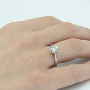 Μονόπετρο Δαχτυλίδι Λευκόχρυσο Κ14 MSD-10104W