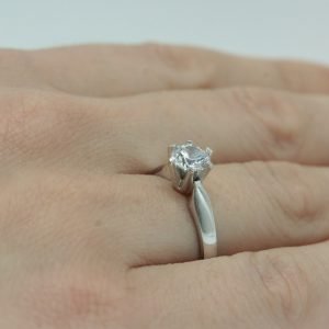 Μονόπετρο Δαχτυλίδι Λευκόχρυσο 14Κ MSD-10102W