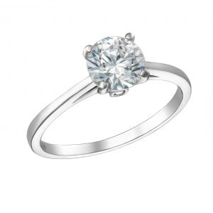 Μονόπετρο Δαχτυλίδι Λευκόχρυσο Κ14 MSD-10104W