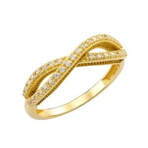 Γυναικείο Δαχτυλίδι Χρυσό 14Κ Με Λευκές Πέτρες Ζιργκόν MSK-20944Y