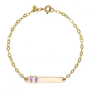 Ταυτότητα Παιδική Χρυσή Κ14 Με Πεταλούδα TGT-20918Y