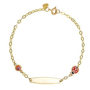 Ταυτότητα Παιδική Χρυσή Κ14 Με Πασχαλίτσα & Ματάκι TGT-20920Y