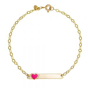 Ταυτότητα Παιδική Χρυσή Κ14 Με Καρδιά TGT-20923Y