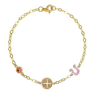 Βραχιόλι Παιδικό Χρυσό Κ9 “IC XC NI KA”  & Πέταλο TGB-20913Y