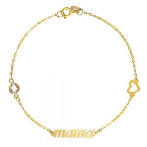 Βραχιόλι Χρυσό Κ14 Γυναικείο “mama” IPB-20625Y