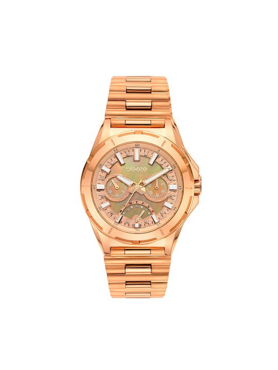 fixedratio 20220803114755 breeze elysian roloi chronografos me metalliko mprasele se roz chryso chroma 212271 6