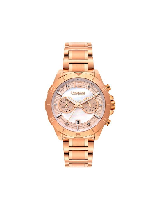 fixedratio 20220803114755 breeze prestinia roloi chronografos me metalliko mprasele se roz chryso chroma 212281 4