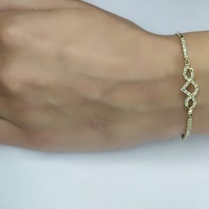 Βραχιόλι Χρυσό 14Κ Γυναικείο Με Λευκές Πέτρες Ζιργκόν MSB-20933Y