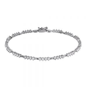 Βραχιόλι Ριβιέρα Λευκόχρυσο Κ14 Γυναικείο Με Λευκές Πέτρες Ζιργκόν MSB-20928W