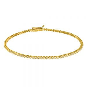 Βραχιόλι Χρυσό 14Κ Γυναικείο Με Λευκές Πέτρες Ζιργκόν MSB-20934Y