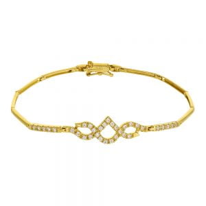 Βραχιόλι Χρυσό 14Κ Γυναικείο Με Λευκές Πέτρες Ζιργκόν MSB-20933Y