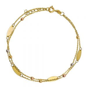 Διπλό Βραχιόλι Γυναικείο Χρυσό Κ14 AFV-21375Y