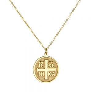 Φυλαχτό “IC XC NI KA” Χρυσό Κ14 Με Αλυσίδα TGK-21359Y