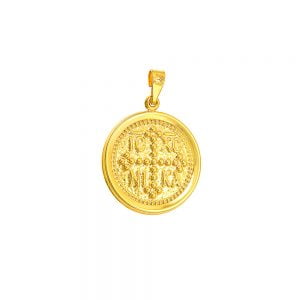Φυλαχτό “IC XC NI KA” Χρυσό Κ14 Κύκλος 21mm KBP-21378Y