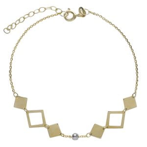 Γυναικείο Βραχιόλι Χρυσό 14Κ Με Ρόμβους AFV-21390Y