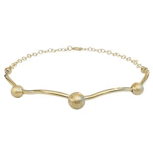 Γυναικείο Βραχιόλι Χρυσό 14Κ Με Ματ Μπίλιες AFV-21393Y