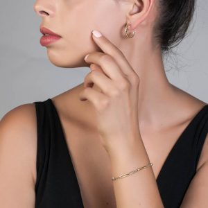 Σκουλαρίκια Κ14 Χρυσοί Κρίκοι Σφυρήλατοι IPS-21461Y