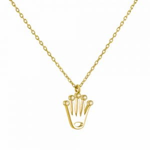 Κολιέ Κορώνα Ασημένιο 925 Επιχρυσωμένο ASZ-21415Y