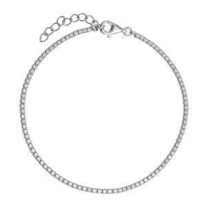 Βραχιόλι Ασημένιο 925 Ριβιέρα Με Λευκές Πέτρες Ζιργκον ASZ-21428W