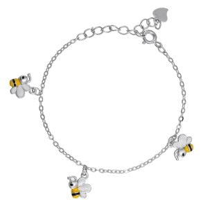 Βραχιόλι Ασημένιο 925 Με Μελισσούλες Με Σμάλτο ASZ-21430W