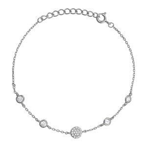 Βραχιόλι Ασημένιο 925 Με Λευκές Πέτρες Ζιργκον ASZ-21422W