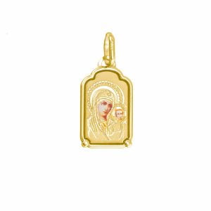 Φυλαχτό Παναγία Χρυσό Κ14 Με Έγχρωμο Σμάλτο KBP-21514Y