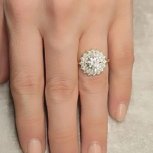 Εντυπωσιακό Δαχτυλίδι Γυναικείο Χρυσό 14Κ Με Λευκές Πέτρες Ζιργκον MSD-21571Y