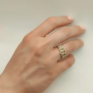 Διαχρονικό Δαχτυλίδι Γυναικείο Χρυσό 14Κ Με Λευκές Πέτρες MSD-21578Y