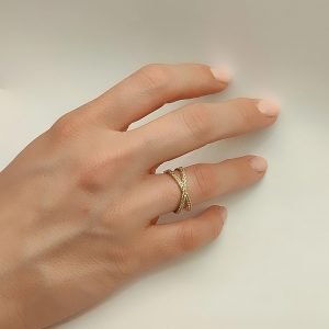 Δαχτυλίδι Γυναικείο Χρυσό 14Κ Με Λευκές Πέτρες Ζιργκον MSD-21572Y