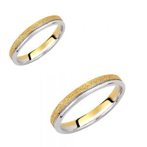 Ζευγάρι Βέρες Γάμου-Αρραβώνα Δίχρωμες VLV-1004-1010131D