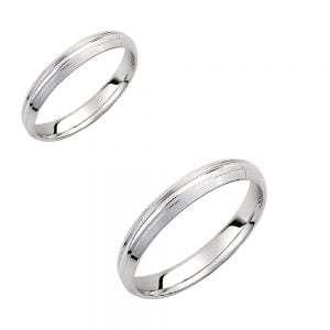 Ζευγάρι Βέρες Γάμου-Αρραβώνα Λευκόχρυσες MLV-1005-1010130W