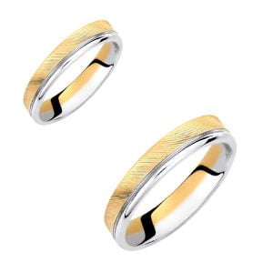 Ζευγάρι Βέρες Γάμου-Αρραβώνα Δίχρωμες VLV-1007-1010133D