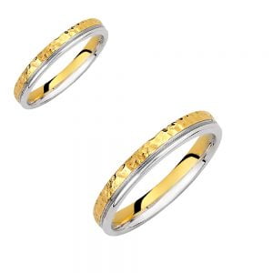 Ζευγάρι Βέρες Γάμου-Αρραβώνα Δίχρωμες VLV-1008-45-1010136D