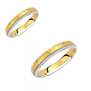 Ζευγάρι Βέρες Γάμου-Αρραβώνα Δίχρωμες VLV-1010-40-1010134D