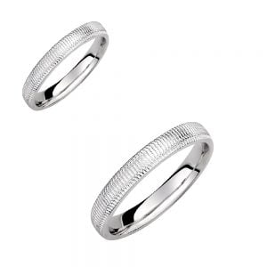 Ζευγάρι Βέρες Γάμου-Αρραβώνα Λευκόχρυσες VLV-1012-40-1010249W