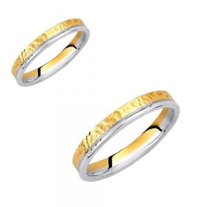 Ζευγάρι Βέρες Γάμου-Αρραβώνα Δίχρωμες VLV-1013-101026D