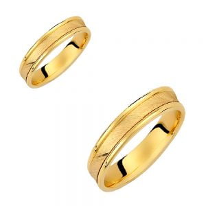 Ζευγάρι Βέρες Γάμου-Αρραβώνα Χρυσές VLV-1016-1010125Y