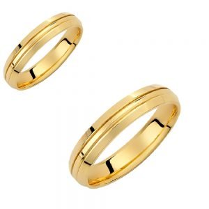 Ζευγάρι Βέρες Γάμου-Αρραβώνα Χρυσές VLV-1018-1010129Y