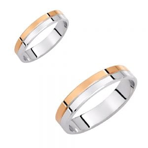 Ζευγάρι Βέρες Γάμου-Αρραβώνα Δίχρωμες VLV-103-1010166D