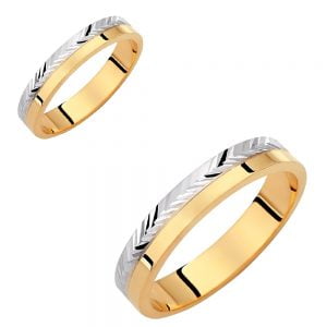 Ζευγάρι Βέρες Γάμου-Αρραβώνα Δίχρωμες VLV-104-1010165D