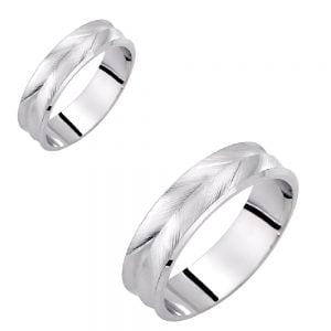 Ζευγάρι Βέρες Γάμου-Αρραβώνα Λευκόχρυσες VLV-105-1010164W