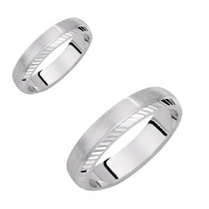 Ζευγάρι Βέρες Γάμου-Αρραβώνα Λευκόχρυσες VLV-107-1010169W