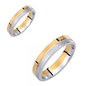 Ζευγάρι Βέρες Γάμου-Αρραβώνα Δίχρωμες VLV-108-1010168D